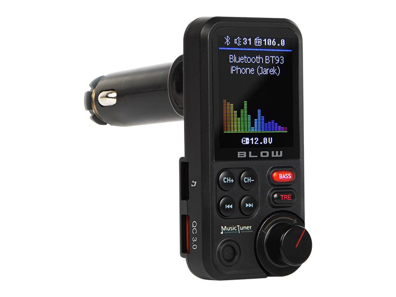 LED21 Multifunkční FM transmiter do auta 5v1, Bluetooth 5.0, Hands free, USB slot s rychlonabíječkou, Ekvalizér